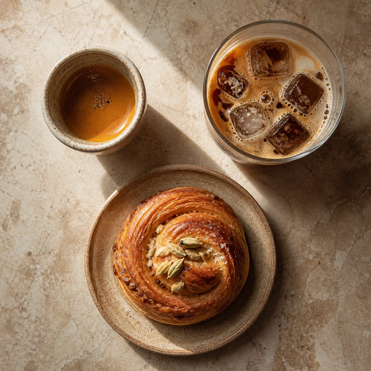 Selección de bebidas y productos en una cafetería